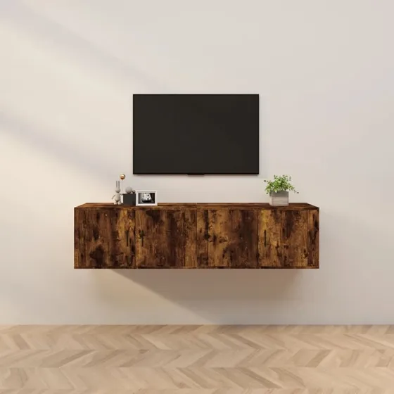 vidaXL væghængte tv-skabe 2 stk. 80x34,5x40 cm røget eg
