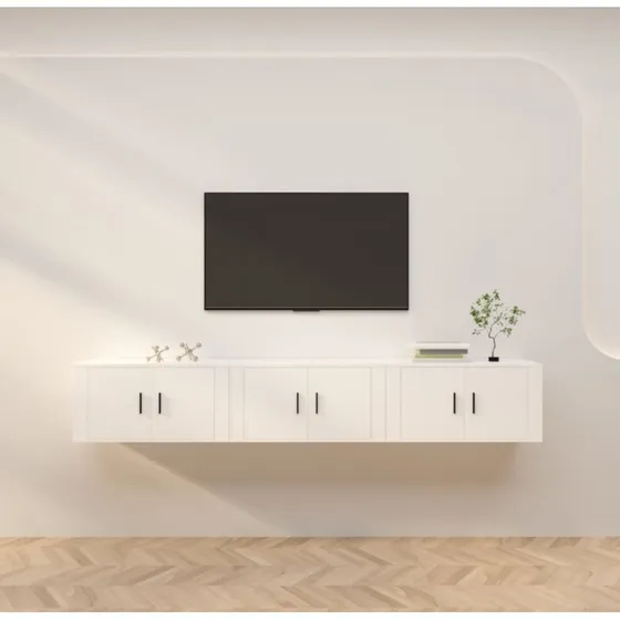 vidaXL væghængte TV-skabe 3 stk. 80x34,5x40 cm hvid