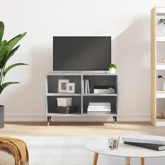 vidaXL TV-bord 69,5x30x50 cm konstrueret træ betongrå