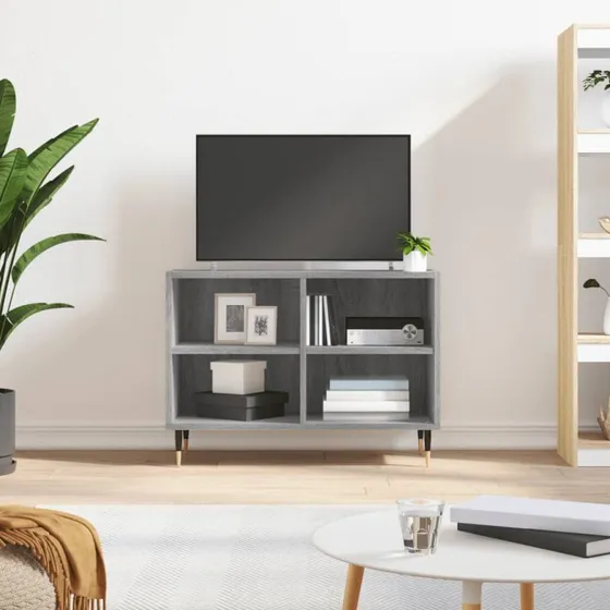 vidaXL TV-bord 69,5x30x50 cm konstrueret træ - grå Sonoma-eg