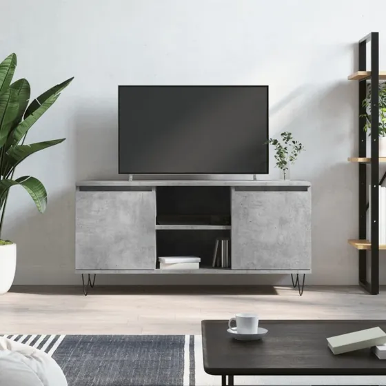 vidaXL TV-bord 104x35x50 cm konstrueret træ, betongrå