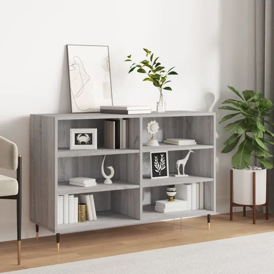vidaXL skænk 103,5x35x70 cm konstrueret træ grå Sonoma-eg