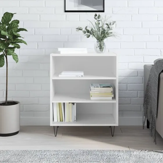 vidaXL skænk 57x35x70 cm konstrueret træ hvid højglans