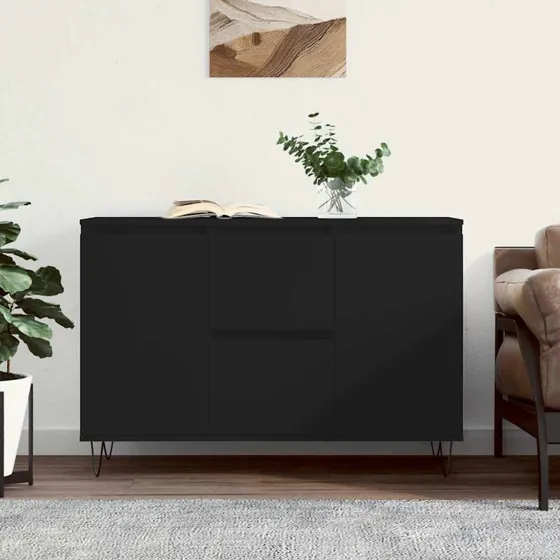 vidaXL skænk 101,5x35x70 cm konstrueret træ, sort