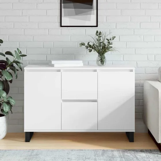 vidaXL skænk 101,5x35x70 cm konstrueret træ hvid