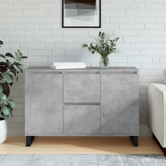 vidaXL skænk 101,5x35x70 cm konstrueret træ betongrå