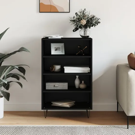 vidaXL højskab 57x35x90 cm konstrueret træ, sort