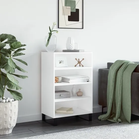 vidaXL højskab 57x35x90 cm konstrueret træ hvid
