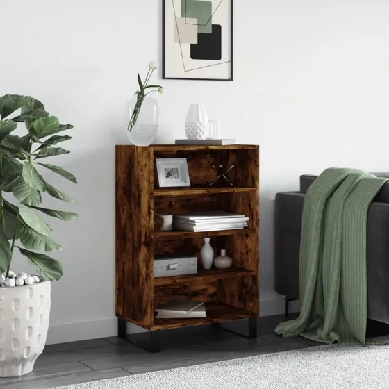 vidaXL højskab 57x35x90 cm konstrueret træ, røget egetræ