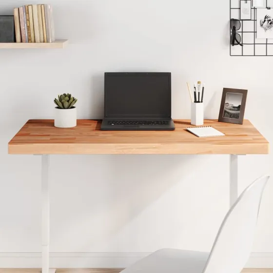 vidaXL bordplade 100x50x4 cm rektangulær i massivt bøgetræ