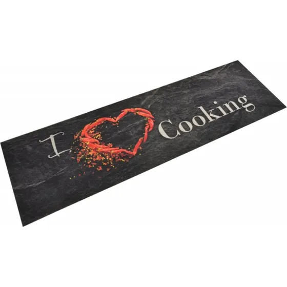 vidaXL kkkentppe 45x150 cm Cooking-design vaskbart velour sort