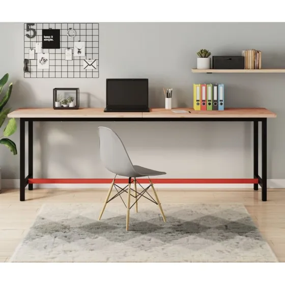 vidaXL skrivebordsplade 220x55x2,5 cm massivt bgetr