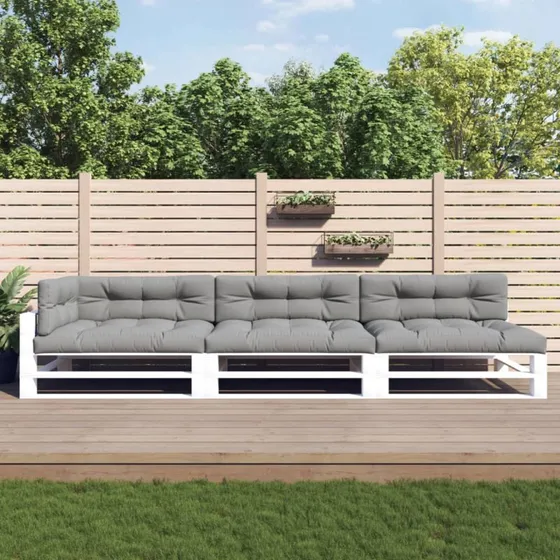 vidaXL pallehynder 7 stk. polyester stof grå