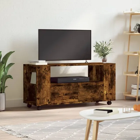 vidaXL TV-bord 102x34,5x43 cm konstrueret træ, røget eg