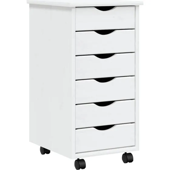 vidaXL MOSS skuffeskab, massivt fyrretr, hvid