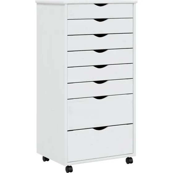 vidaXL MOSS skuffeskab massivt fyrretr hvid