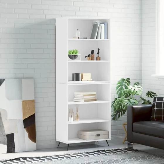 vidaXL reol 69,5x32,5x180 cm konstrueret træ hvid