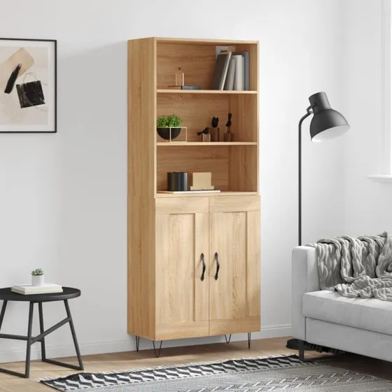 vidaXL højskab 69,5x34x180 cm i sonoma-eg