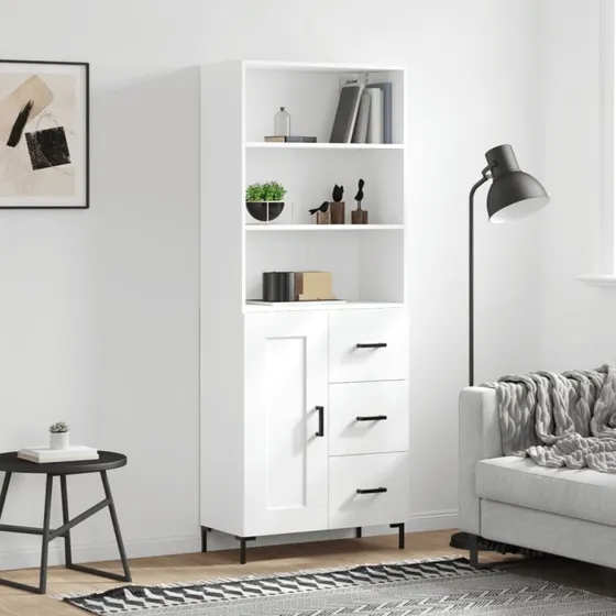 vidaXL Højskab 69,5x34x180 cm, hvid