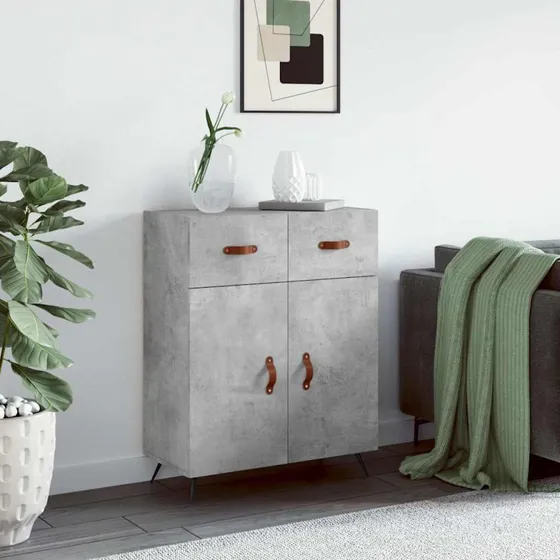 vidaXL skænk 69,5x34x90 cm konstrueret træ - betongrå