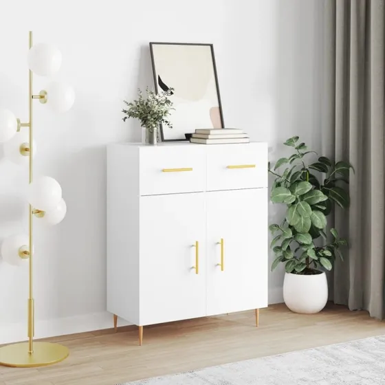 vidaXL skænk 69,5x34x90 cm konstrueret træ hvid