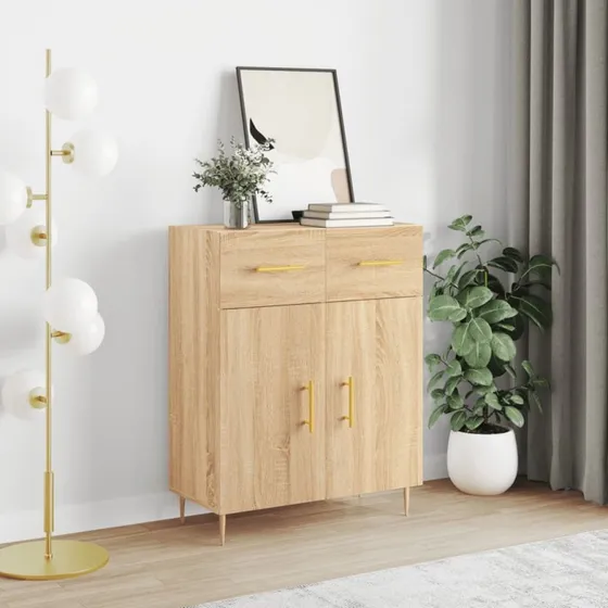vidaXL skænk 69,5x34x90 cm konstrueret træ sonoma-eg