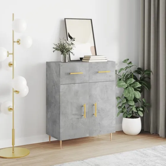 vidaXL skænk 69,5x34x90 cm betongrå (konstrueret træ)