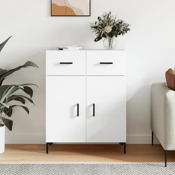 vidaXL skænk 69,5x34x90 cm hvidt konstrueret træ