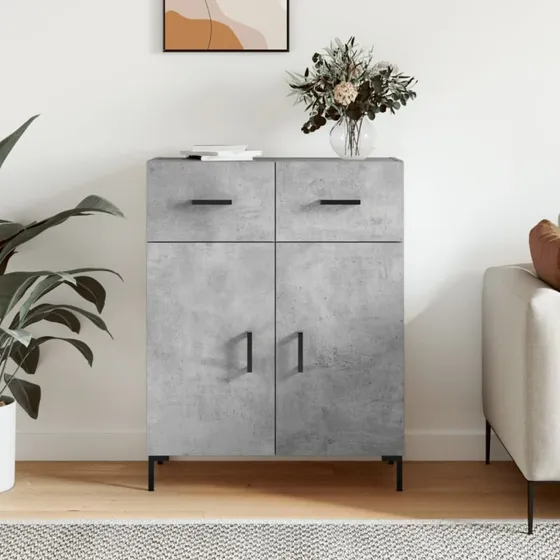 vidaXL skænk 69,5x34x90 cm konstrueret træ, betongrå