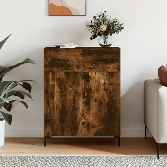 vidaXL skænk 69,5x34x90 cm konstrueret træ, røget eg
