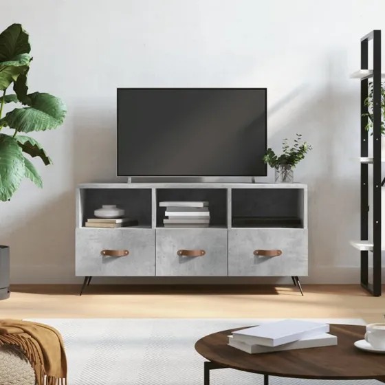 vidaXL TV-bord 102x36x50 cm konstrueret træ, betongrå