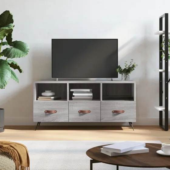 vidaXL TV-bord 102x36x50 cm konstrueret træ grå Sonoma-eg