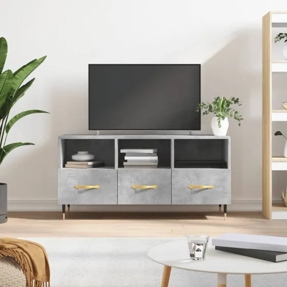 vidaXL TV-bord 102x36x50 cm konstrueret træ – betongrå