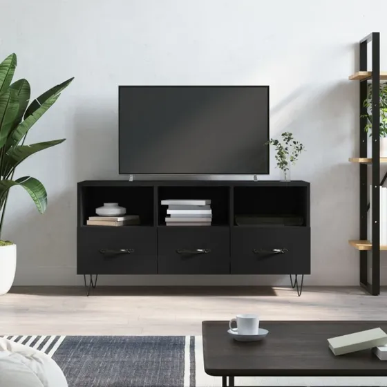 vidaXL TV-bord 102x36x50 cm konstrueret træ, sort