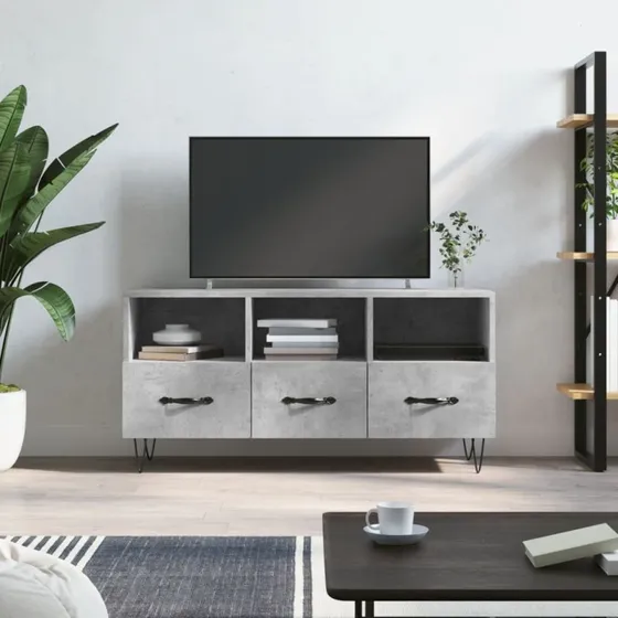 vidaXL TV-bord 102x36x50 cm konstrueret træ, betongrå
