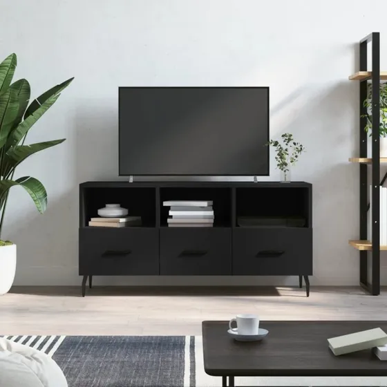 vidaXL TV-bord 102x36x50 cm konstrueret træ, sort