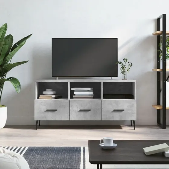 vidaXL tv-bord 102x36x50 cm konstrueret træ – betongrå