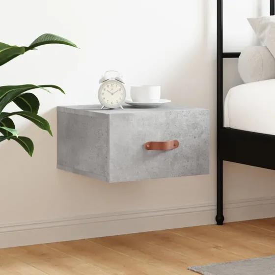 vidaXL væghængt sengebord 35x35x20 cm betongrå