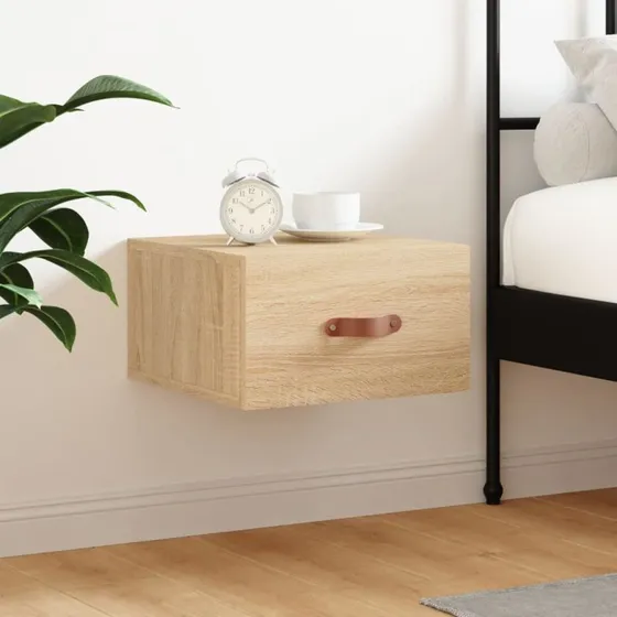 vidaXL væghængt sengebord 35x35x20 cm Sonoma-eg