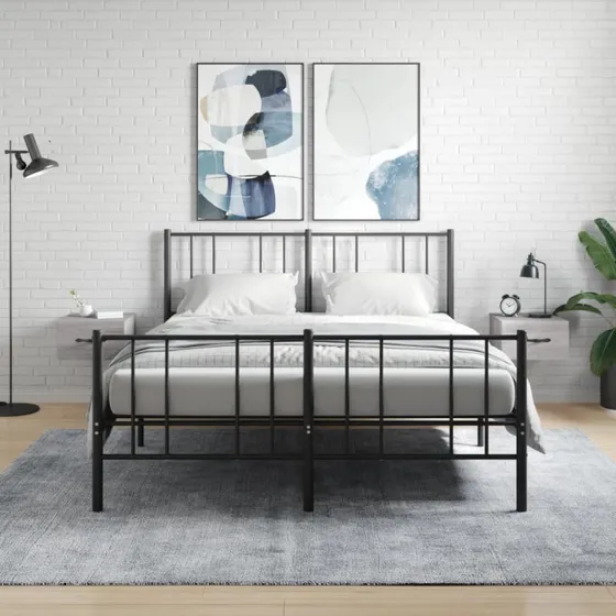 vidaXL væghængte sengeborde 2 stk 35x35x20 cm grå sonoma-eg