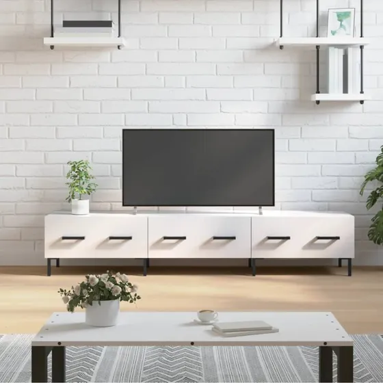 vidaXL TV-bord 150x36x30 cm hvid højglans