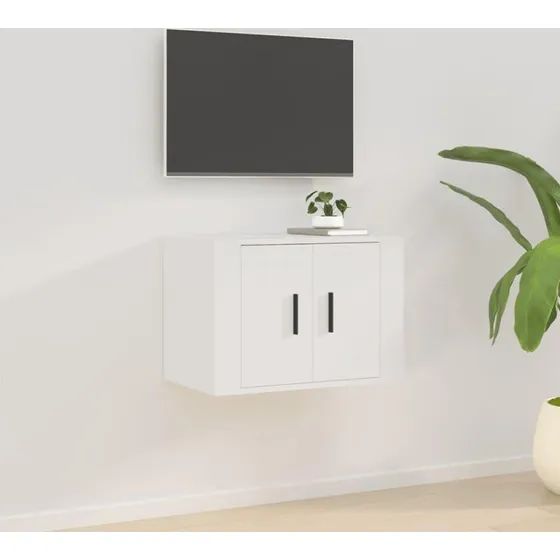 Væghængt TV-skab 57x34,5x40 cm hvid