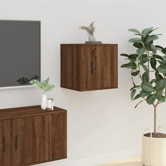 vidaXL væghængt tv-skab 40x34,5x40 cm brun egetræ