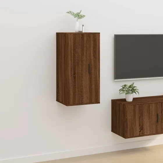 vidaXL væghængt TV-skab 40x34,5x80 cm brun egetræ