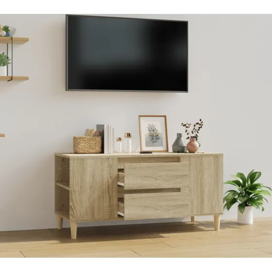 vidaXL TV-bord 102x44,5x50 cm konstrueret træ Sonoma-eg