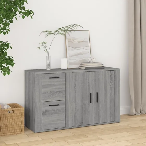 vidaXL skænk 100x33x59,5 cm grå Sonoma-eg