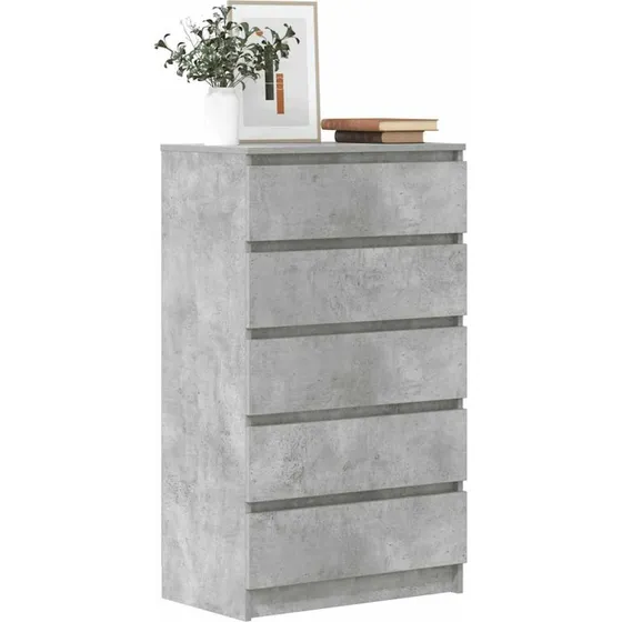 vidaXL skuffeskab 60x36x103 cm konstrueret træ, betongrå