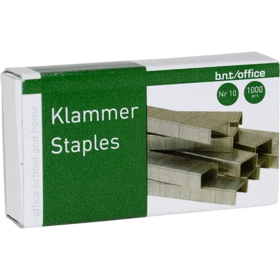 bnt/Office Hæfteklammer nr.10 galvaniseret 4 mm, 1000 stk