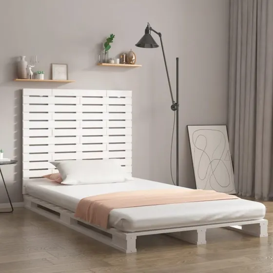 vidaXL sengegavl i massivt fyrretræ 81x3x91,5 cm hvid