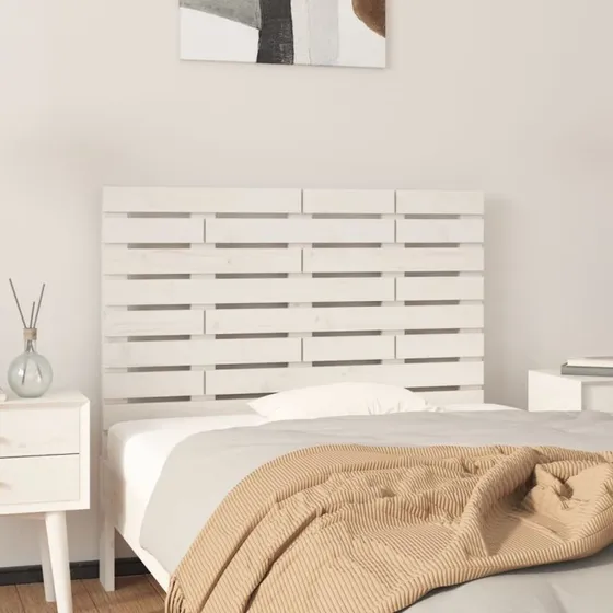 vidaXL sengegavl i massivt fyrretræ 96x3x63 cm hvid